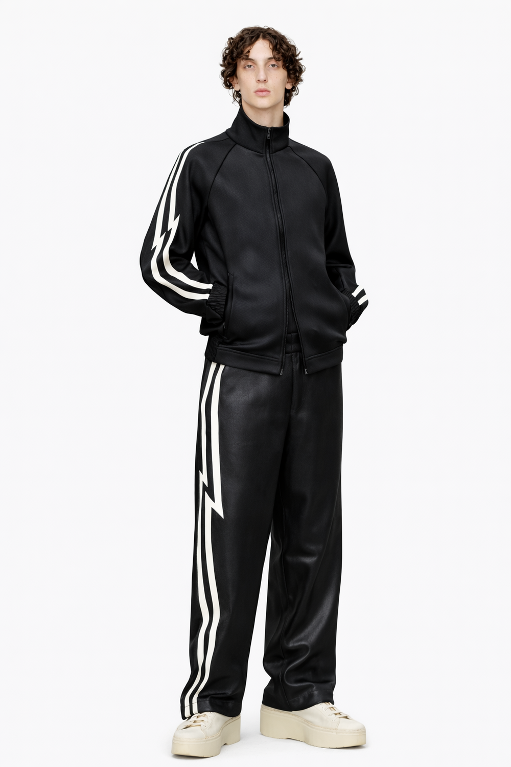 Man's Lightning Track Top Black