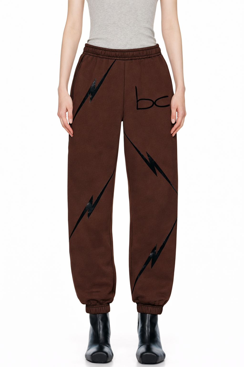 WOMEN'S LIGHTNING LOGO SWEATPANTS BROWN