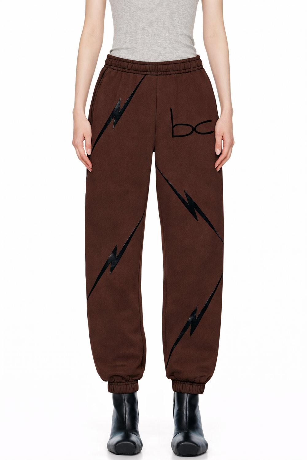WOMEN'S LIGHTNING LOGO SWEATPANTS BROWN 