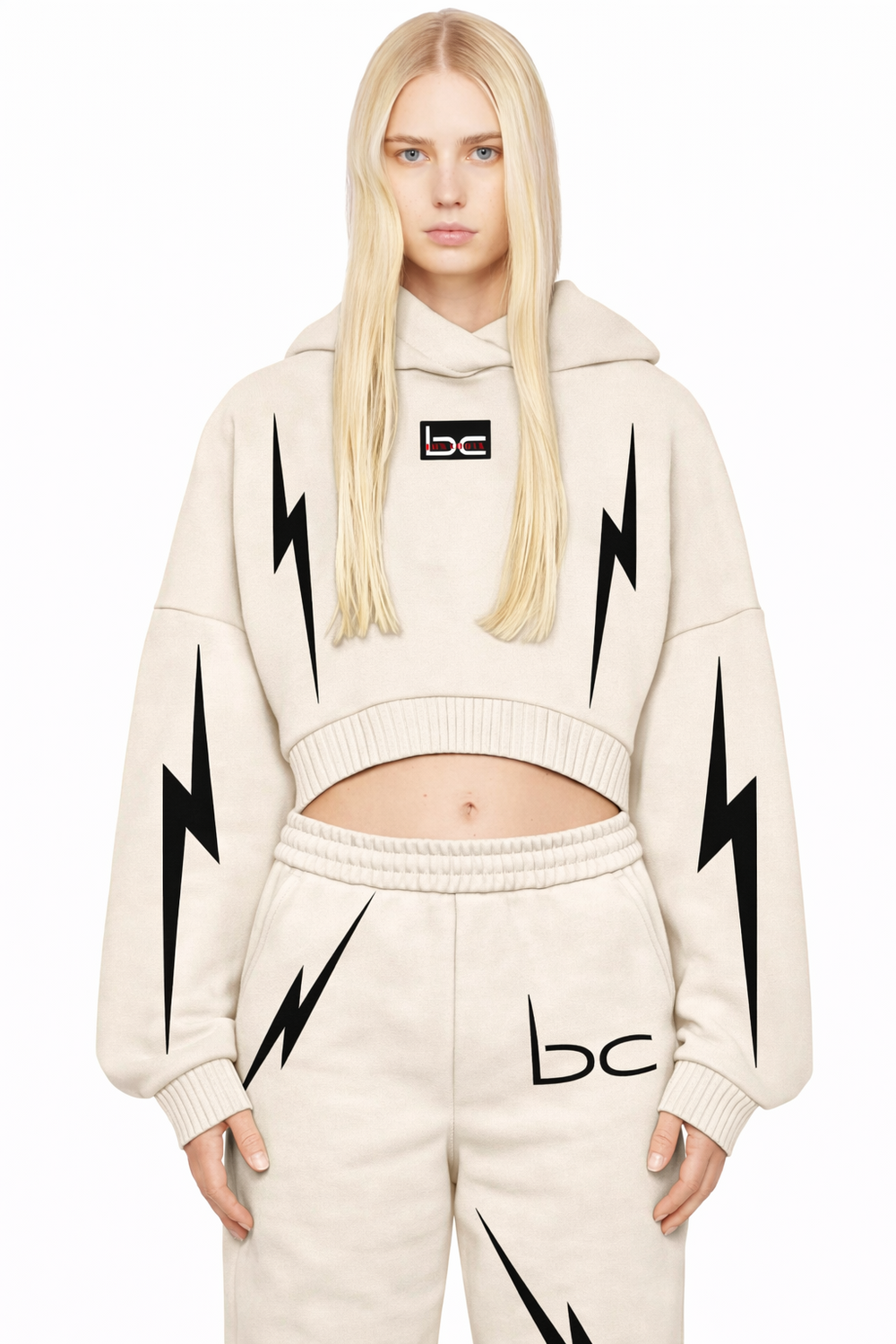 WOMEN'S LIGHTNING LOGO SWEATSHIRT BEIGE 