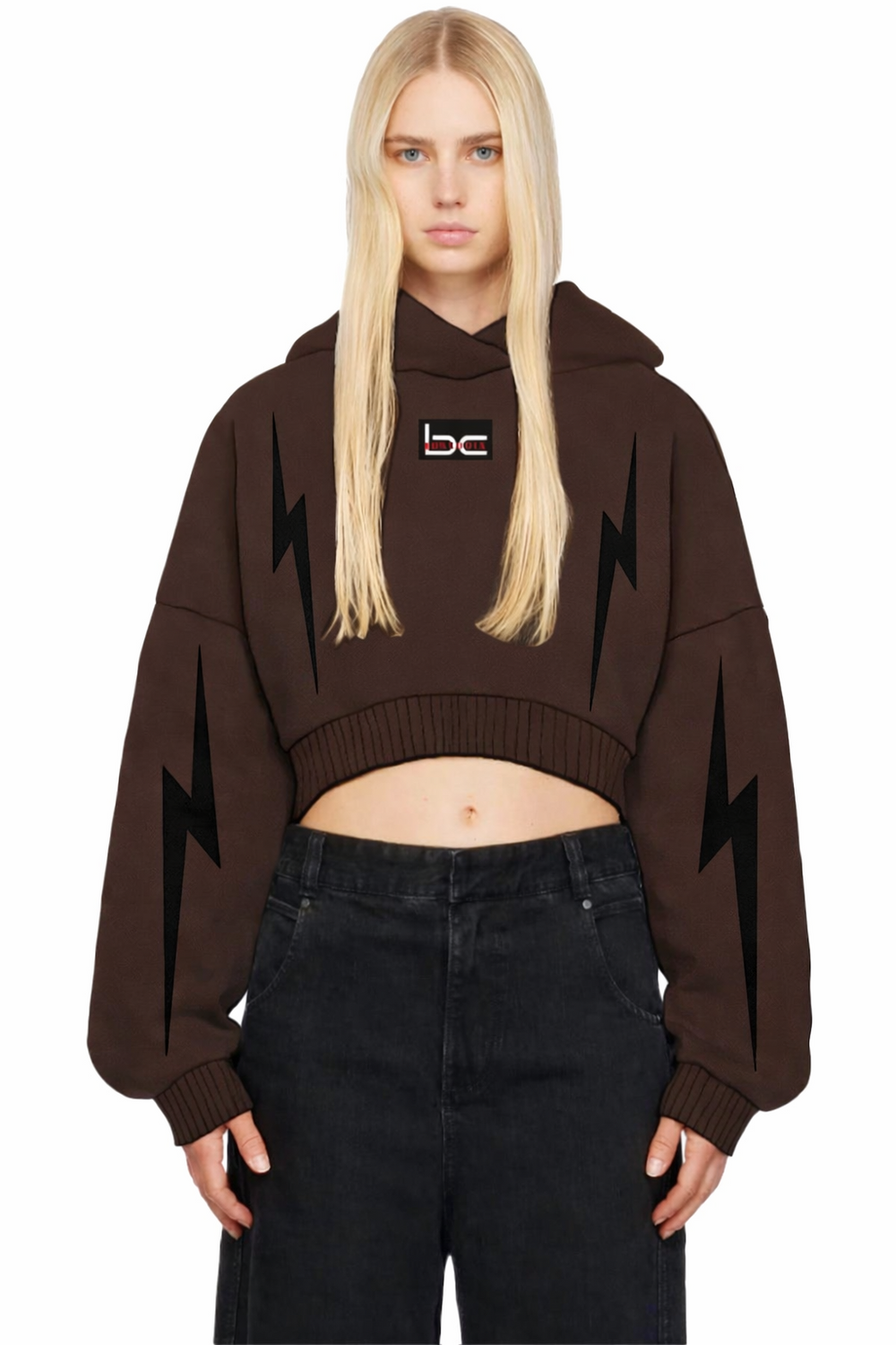 WOMEN'S LIGHTNING LOGO SWEATSHIRT BROWN 