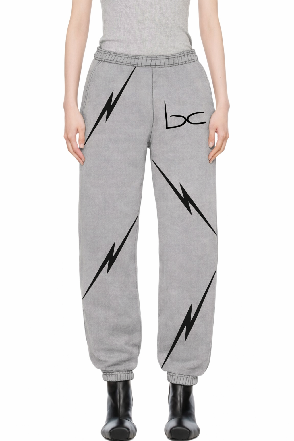 Load image into Gallery viewer, WOMEN'S LIGHTNING LOGO SWEATPANTS GRAY
