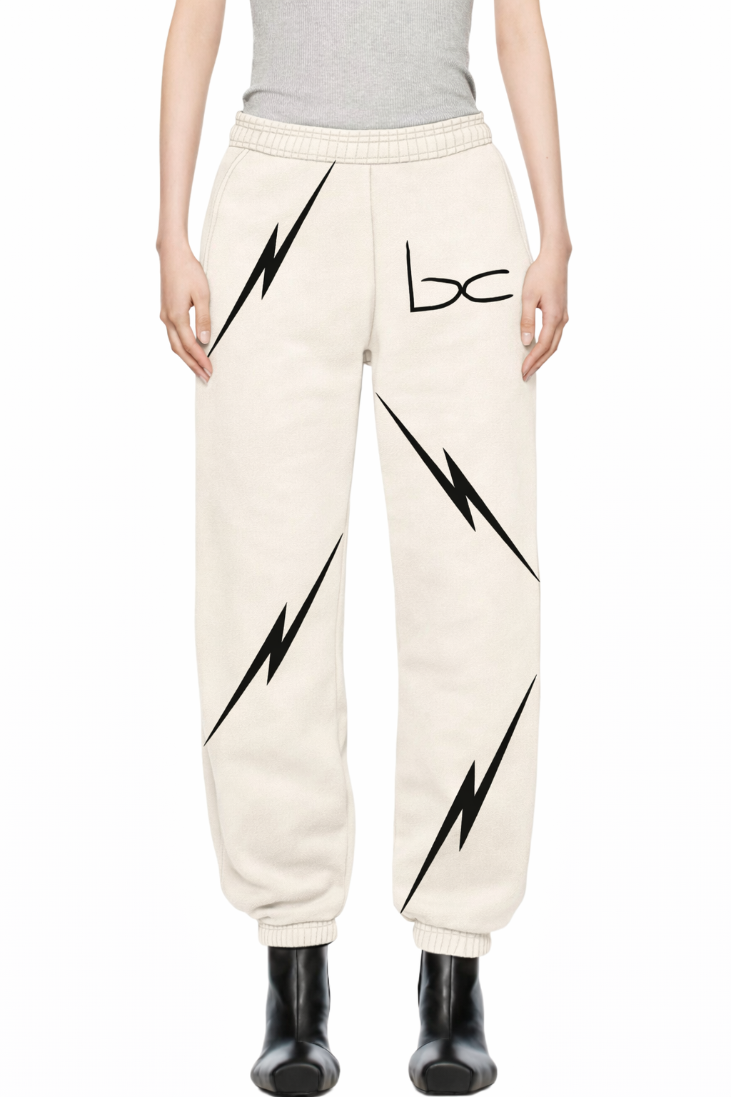 Load image into Gallery viewer, WOMEN'S LIGHTNING LOGO SWEATPANTS BEIGE
